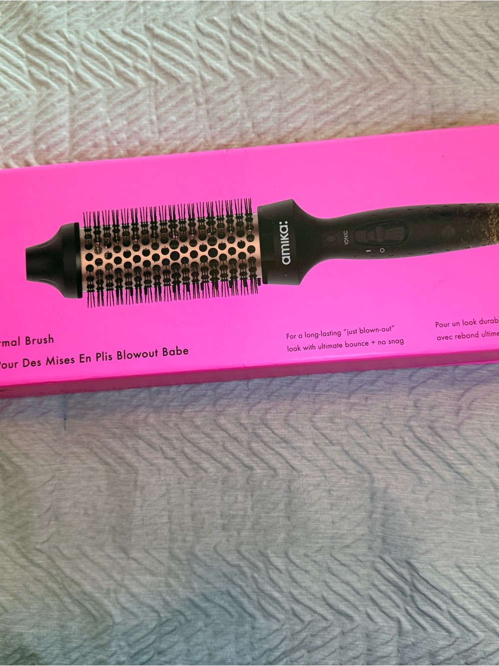 amika Round Thermal Styling Brush — Black and Gold Barrel
